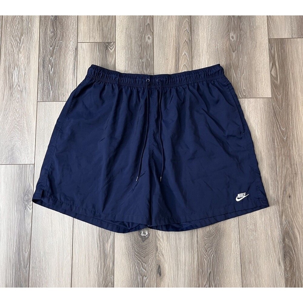 Nike Club Men’s Woven Flow Shorts Midnight Navy/White Size XXL Drawstring Pocket